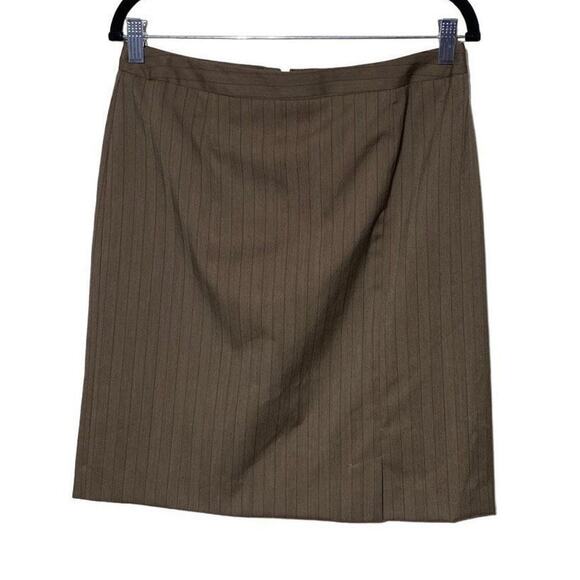 Evan Picone Women's Brown & Red Black Striped Stretch Pencil Skirt Size 6 - Picture 1 of 9